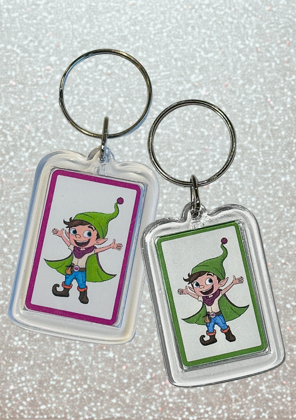 Porte-clés cadre violet ou cadre vert